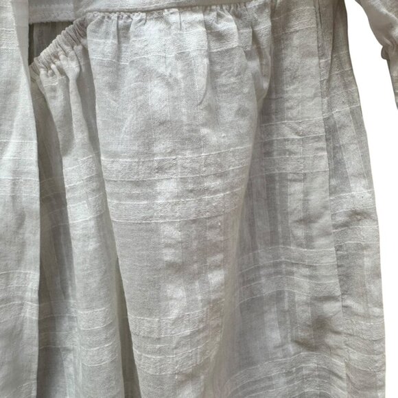 Grace White Cotton Babydoll Top Puff Sleeve Back Bow Tie Cottagecore Beachy LG‎ - Picture 5 of 6